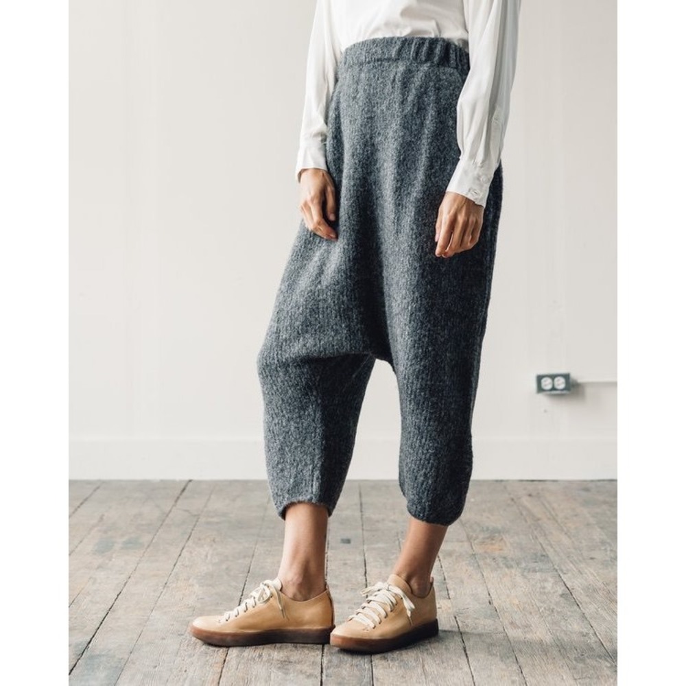 Atelier Delphine Alpaca Merino Wool Drop Crotch Knit Pants Grey XS/S